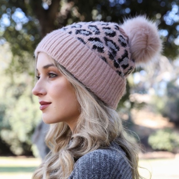 Leopard Print Fuzzy Faux Fur Beanie - Picture 4 of 8